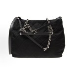 PRADA Qualting enamel metal logo diamond pattern Tote bag, Tote bag, shopping bag, wandering bag, parachute bag, crossbody bag, single-shoulder bag, women\'s black style